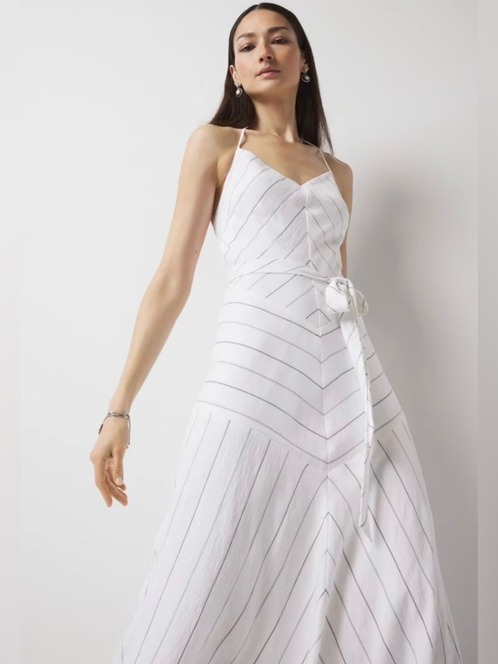 White House Black Market White Halter Maxi Dress size 4 new without tags